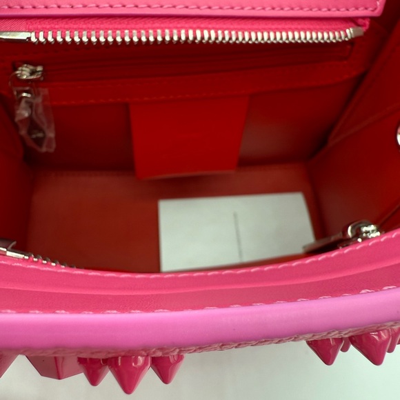 Christian Louboutin Vibrant Pink Studded Crossbody Bag - Picture 9 of 10